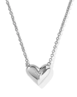 Ari Heart Letter Y Silver Short Pendant Necklace