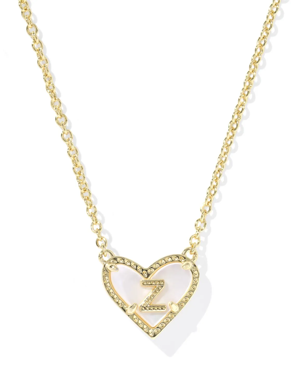 Ari Heart Letter Z Gold Short Pendant Necklace