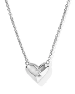 Ari Heart Letter Z Silver Short Pendant Necklace