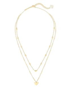 Ari Heart Multi Strand Necklace in Gold