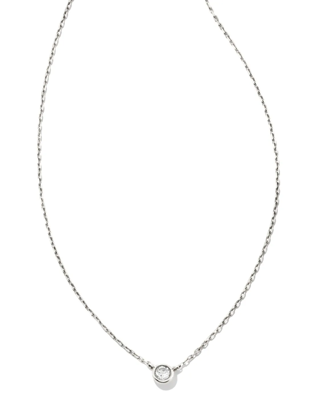 Audrey 14k White Gold Pendant Necklace in White Diamond, 0.07ct