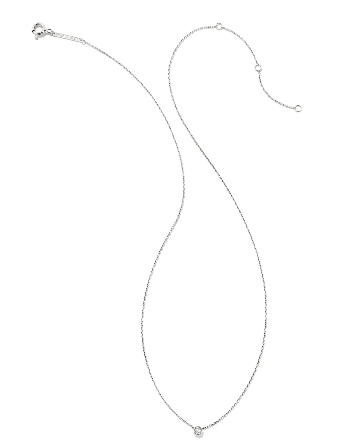 Audrey 14k White Gold Pendant Necklace in White Diamond, 0.07ct