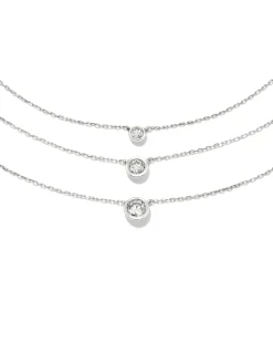 Audrey 14k White Gold Pendant Necklace in White Diamond, 0.07ct