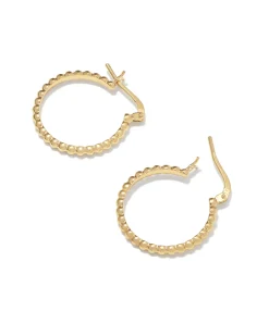 Beaded 20mm Hoop Earrings in 18k Gold Vermeil