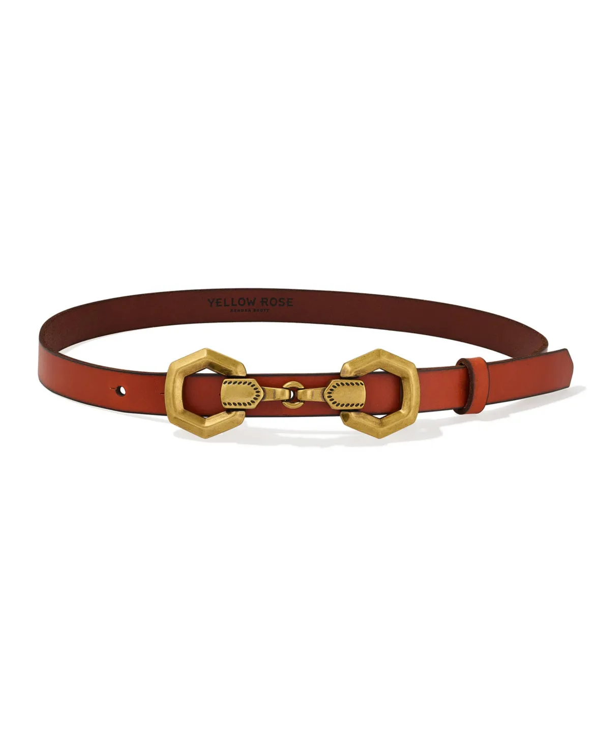 Beau Horse Bit Vintage Gold Belt in Tan