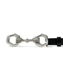 Beau Horse Bit Vintage Silver Belt in Black