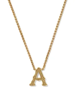Beau Letter A Pendant Necklace in Vintage Gold