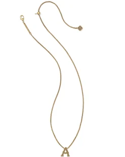 Beau Letter A Pendant Necklace in Vintage Gold