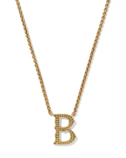 Beau Letter B Pendant Necklace in Vintage Gold