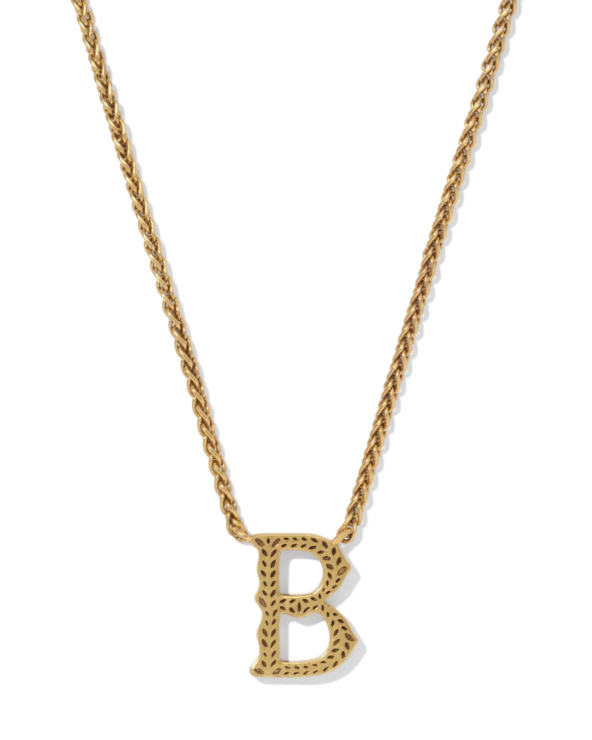 Beau Letter B Pendant Necklace in Vintage Gold