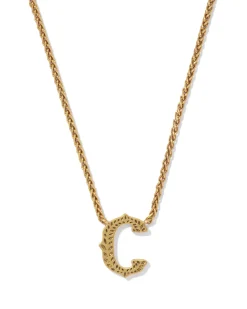 Beau Letter C Pendant Necklace in Vintage Gold