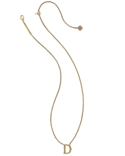 Beau Letter D Pendant Necklace in Vintage Gold