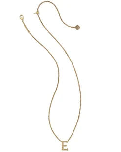Beau Letter E Pendant Necklace in Vintage Gold