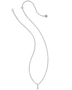 Beau Letter I Pendant Necklace in Vintage Silver