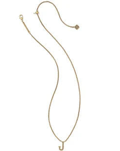 Beau Letter J Pendant Necklace in Vintage Gold