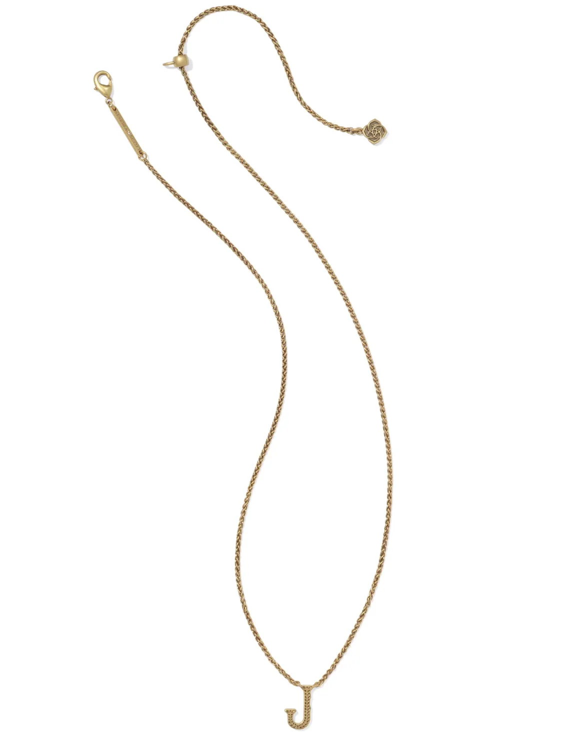 Beau Letter J Pendant Necklace in Vintage Gold