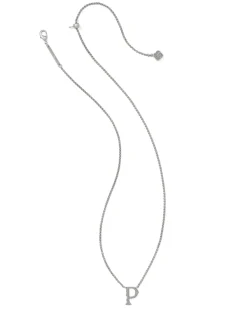 Beau Letter P Pendant Necklace in Vintage Silver