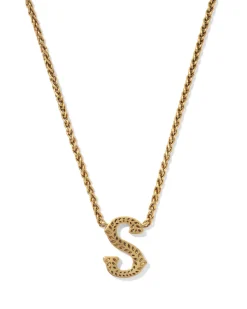 Beau Letter S Pendant Necklace in Vintage Gold