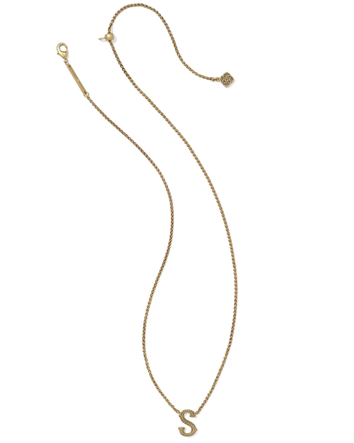 Beau Letter S Pendant Necklace in Vintage Gold