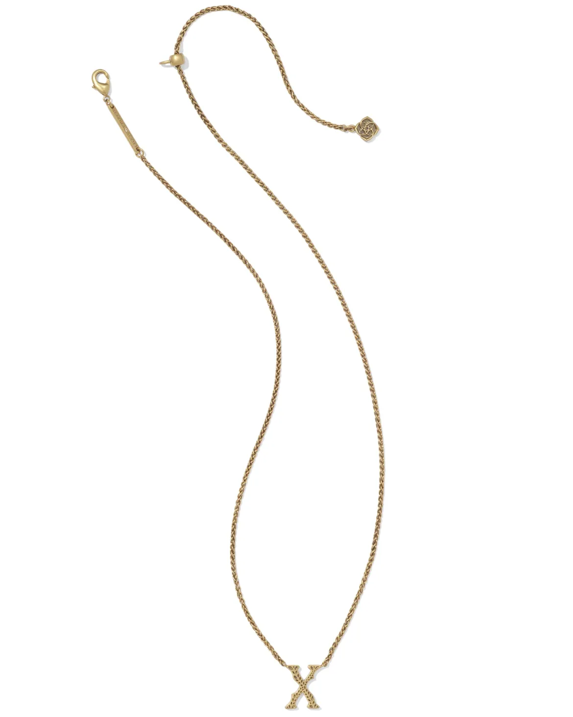 Beau Letter X Pendant Necklace in Vintage Gold