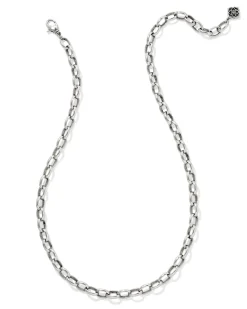Beau Link and Chain Necklace in Vintage Silver
