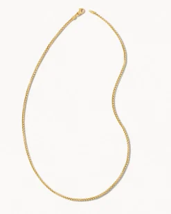 Beck 24" Thin Round Box Chain Necklace in 18k Gold Vermeil