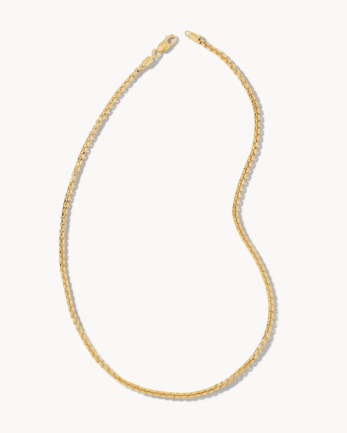 Beck Round Box Chain Necklace in 18k Gold Vermeil
