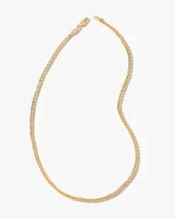 Beck Round Box Chain Necklace in 18k Oxidized Gold Vermeil