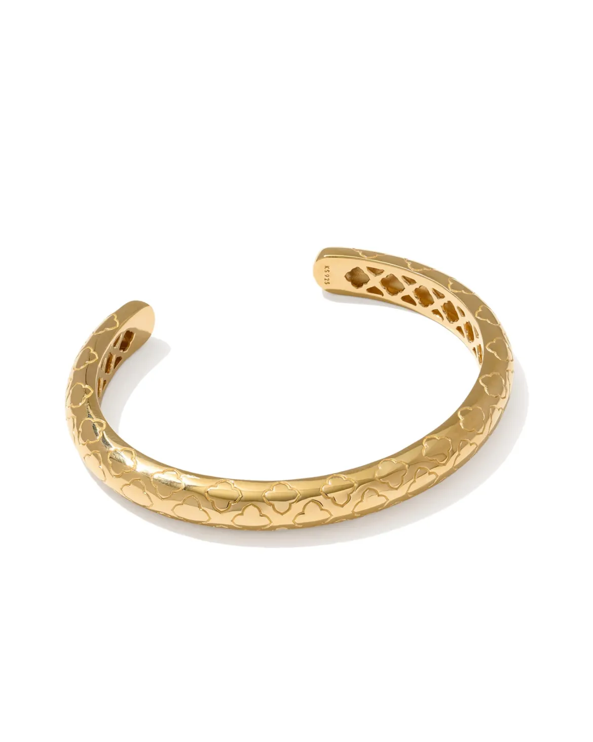 Bold Etched 18k Yellow Gold Vermeil Cuff Bracelet