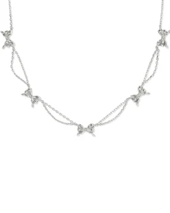 Bow Silver Strand Necklace