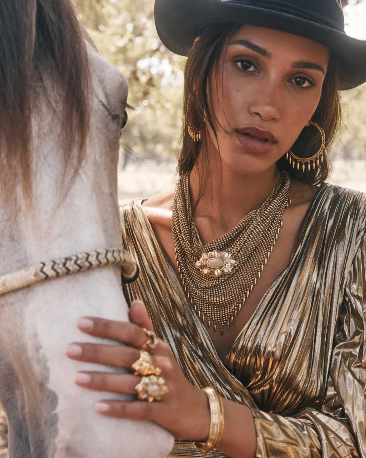 Bria Vintage Gold Statement Necklace