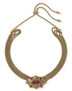 Bria Vintage Gold Statement Necklace