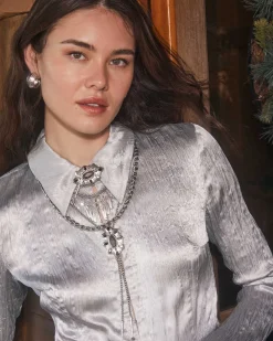 Bria Vintage Silver Statement Necklace