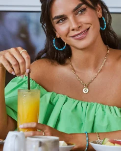 Brielle Convertible Medallion Chain Necklace in Gold