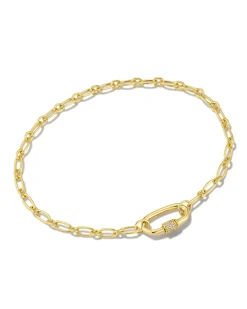 Bristol 18k Gold Vermeil Chain Bracelet in White Sapphire