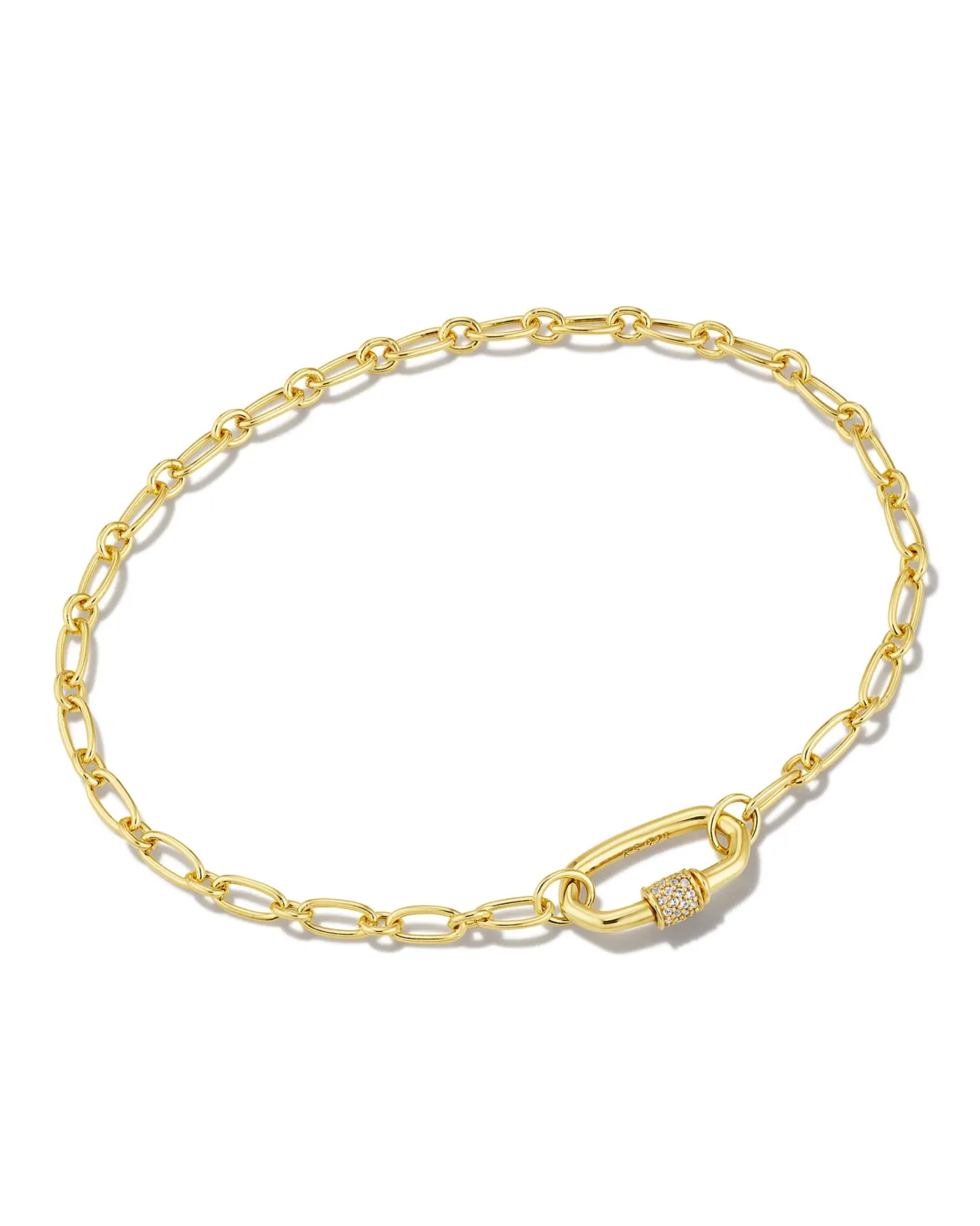 Bristol 18k Gold Vermeil Chain Bracelet in White Sapphire