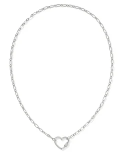 Bristol Sterling Silver Heart Pendant Necklace in White Topaz