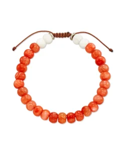 Cade Oxidized Sterling Silver Beaded Bracelet in Burnt Orange Mix