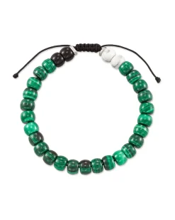 Cade Oxidized Sterling Silver Beaded Bracelet in Verde Mix