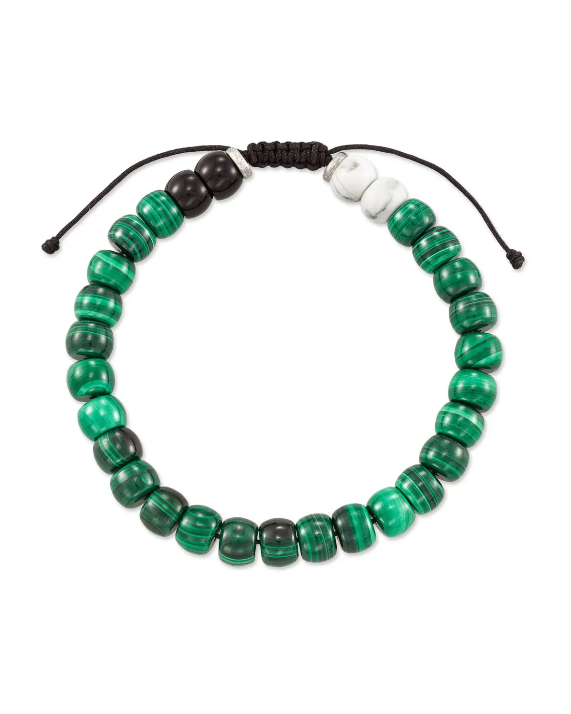 Cade Oxidized Sterling Silver Beaded Bracelet in Verde Mix