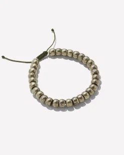 Cade Oxidized Sterling Silver Beaded Bracelet in Pyrite