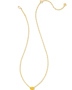 Cailin Gold Pendant Necklace in Golden Yellow Crystal