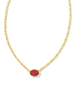 Cailin Gold Pendant Necklace in Burgundy Crystal