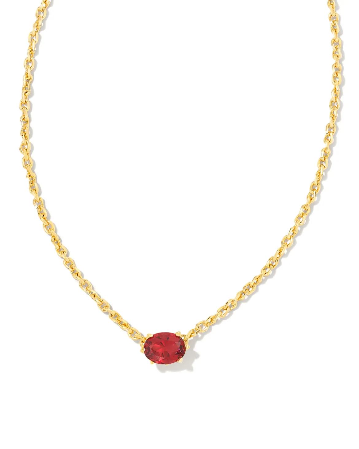 Cailin Gold Pendant Necklace in Burgundy Crystal