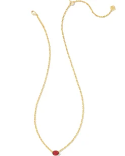 Cailin Gold Pendant Necklace in Burgundy Crystal