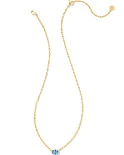 Cailin Gold Pendant Necklace in Blue Violet Crystal