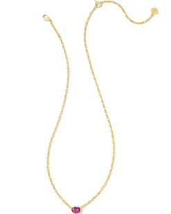 Cailin Gold Pendant Necklace in Purple Crystal