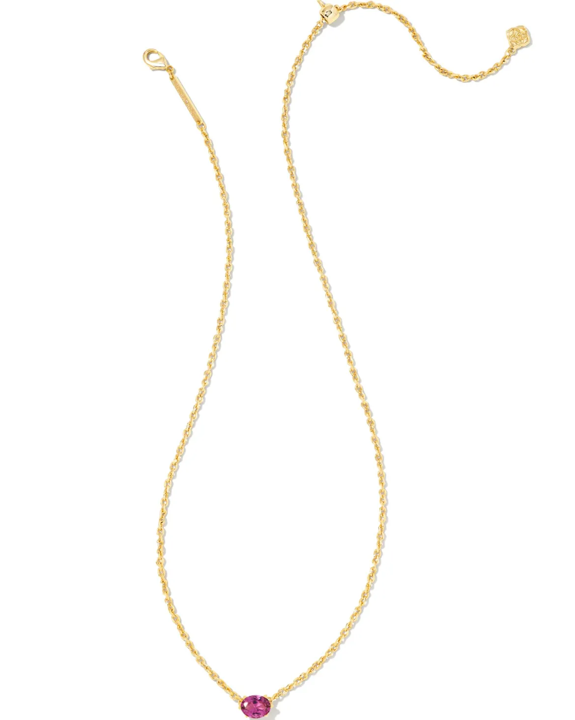 Cailin Gold Pendant Necklace in Purple Crystal