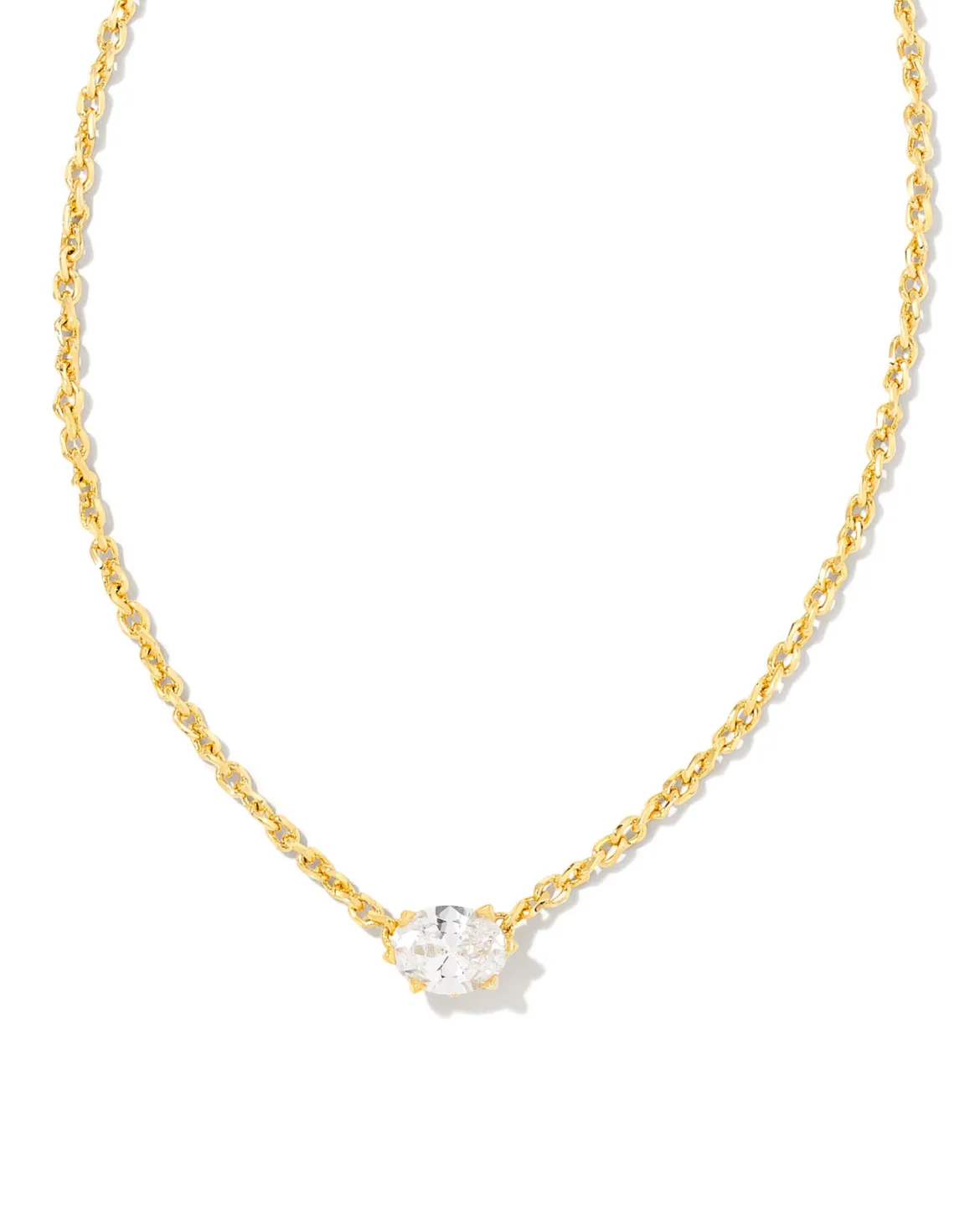 Cailin Gold Pendant Necklace in White CZ