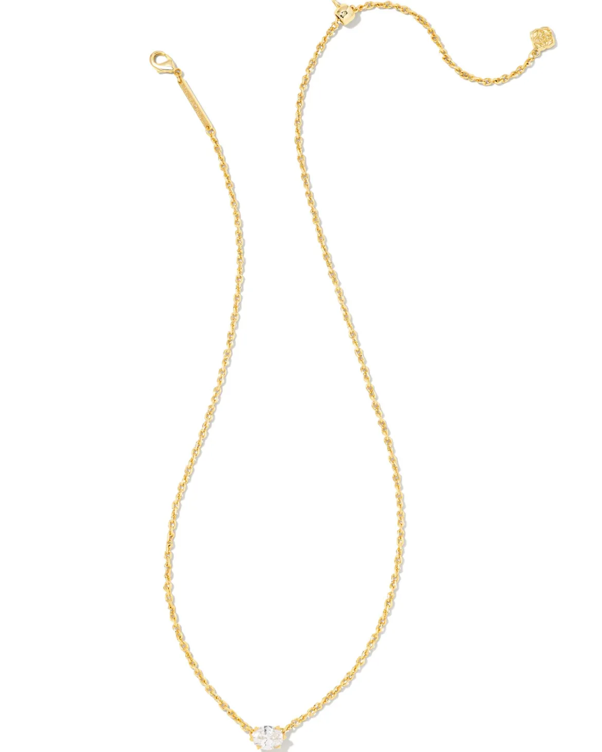 Cailin Gold Pendant Necklace in White CZ
